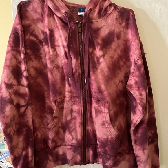 Old Navy XS zip up, pink tie dye - Picture 2 of 2